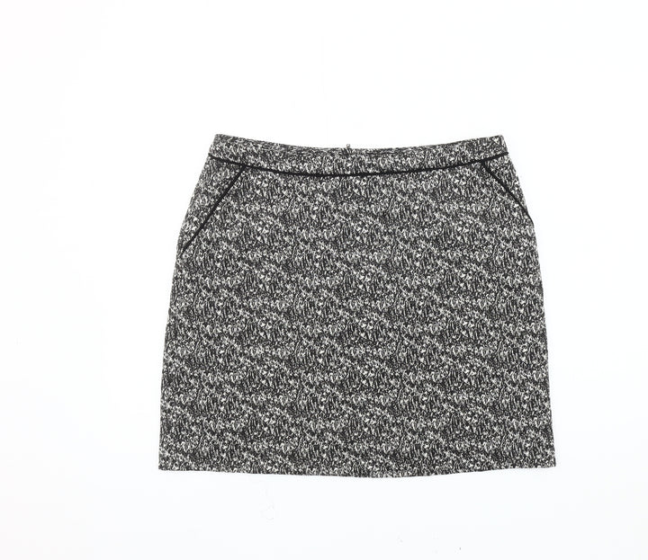 Wallis Women's Black Tweed Knee Length Pencil Skirt Size 14