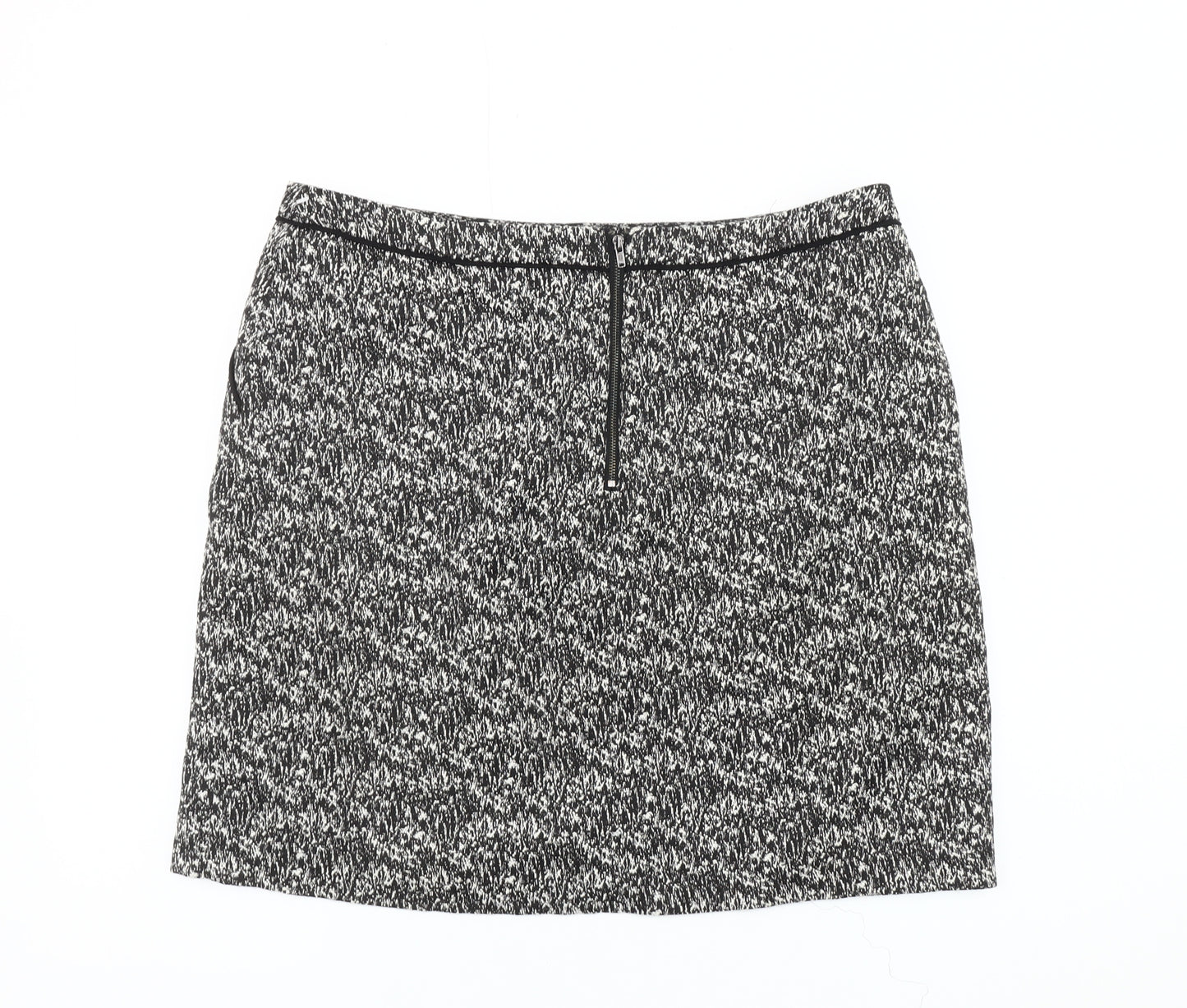 Wallis Women's Black Tweed Knee Length Pencil Skirt Size 14