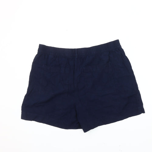 Marks and Spencer Women's Blue Linen Shorts