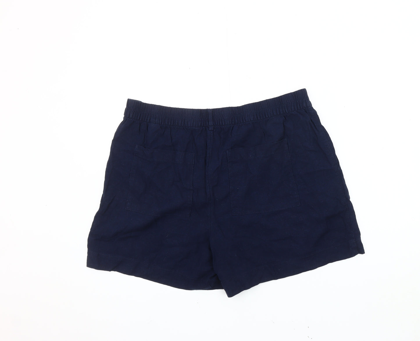 Marks and Spencer Women's Blue Linen Shorts