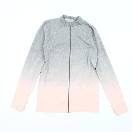WORK OUT Women's Grey Pink Ombre Activewear Jacket M