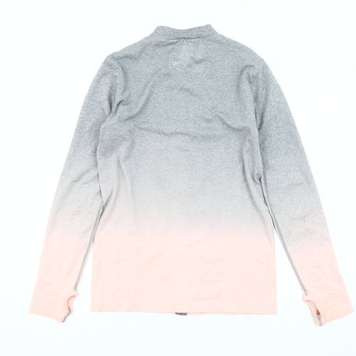 WORK OUT Women's Grey Pink Ombre Activewear Jacket M