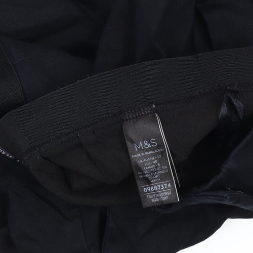 Marks and Spencer Women's Cropped Black Trousers, Size 12