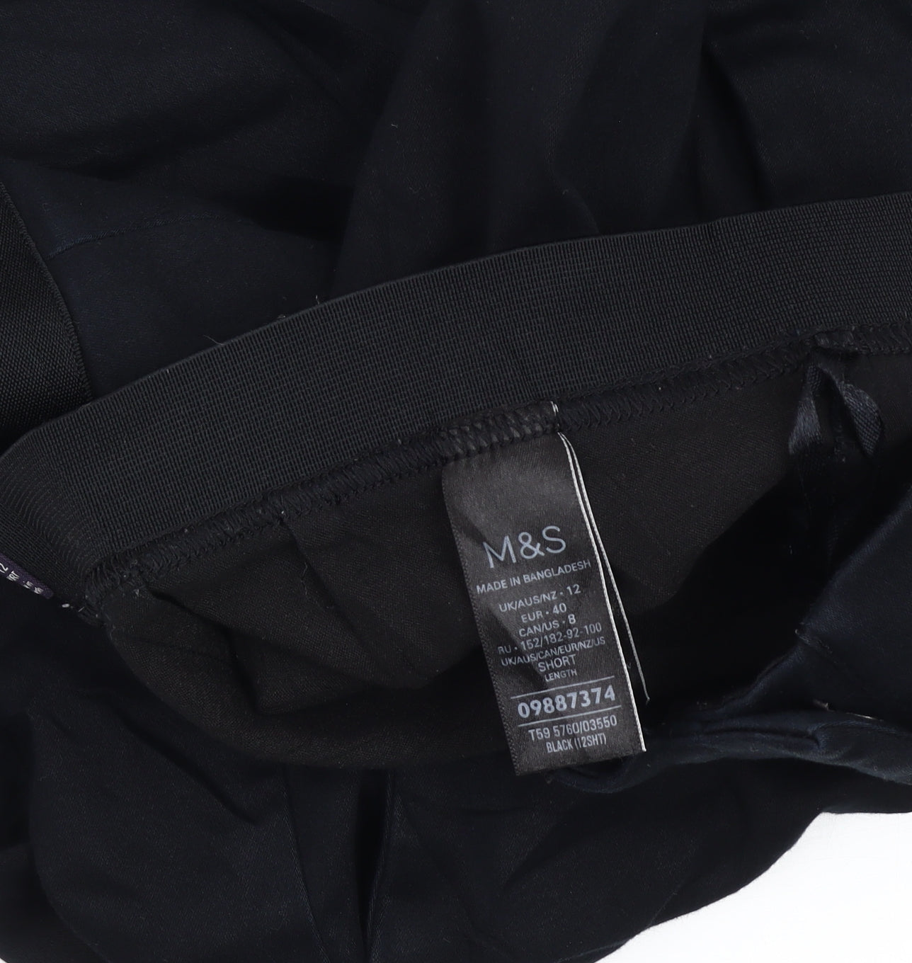 Marks and Spencer Women's Cropped Black Trousers, Size 12