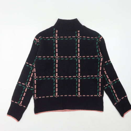 Next Women's Black XS Check Mock Neck Jumper