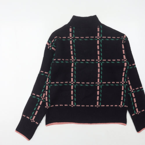 Next Women's Black XS Check Mock Neck Jumper