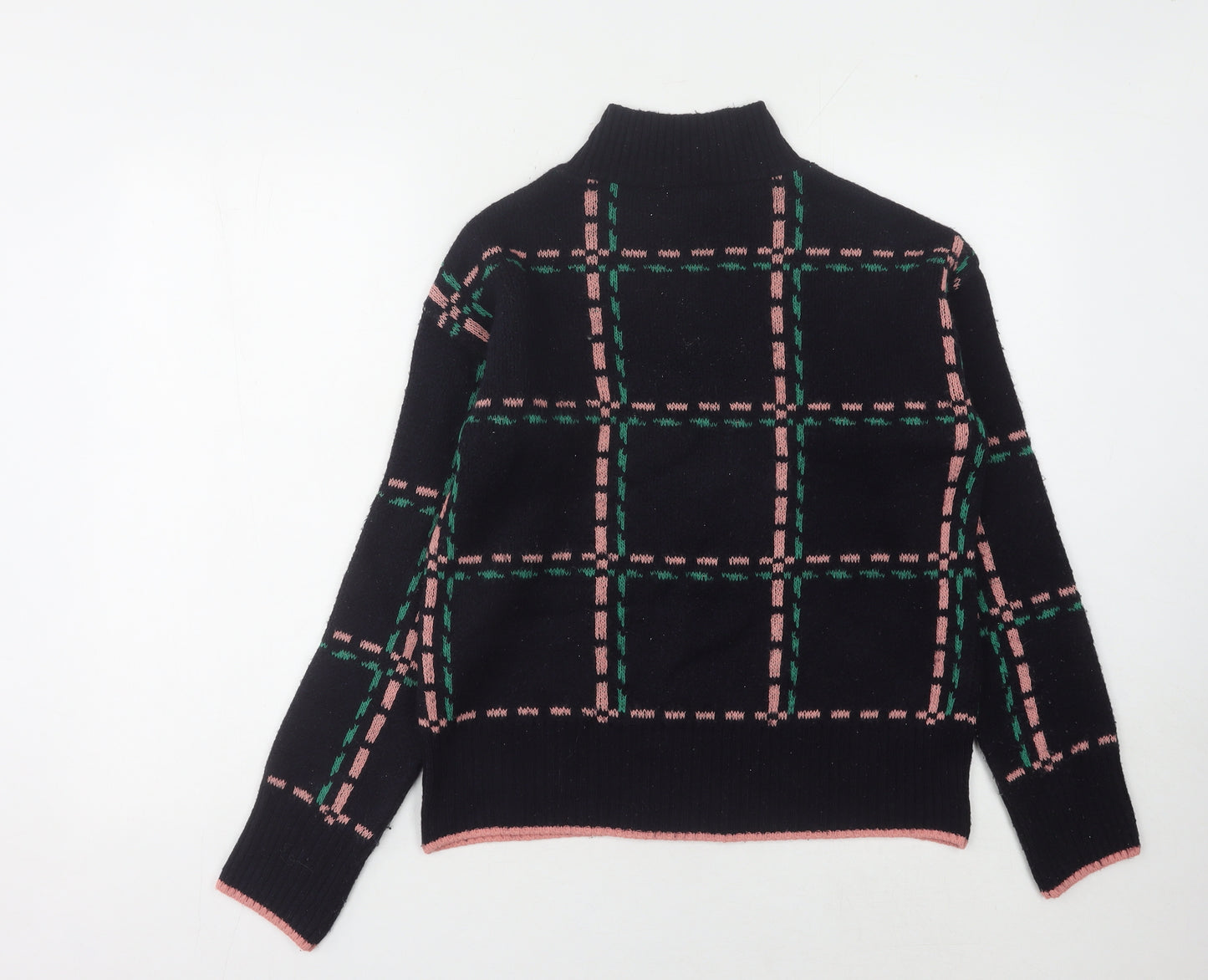 Next Women's Black XS Check Mock Neck Jumper