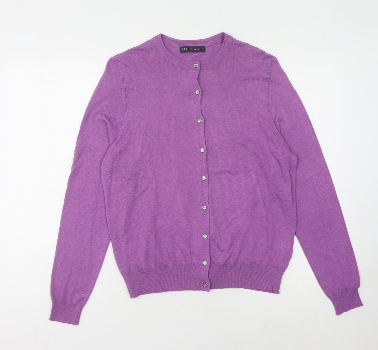 Marks and Spencer Women's Purple Cardigan Size 16