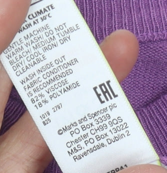 Marks and Spencer Women's Purple Cardigan Size 16