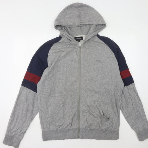 Brixton Men's Grey Full Zip Hoodie M