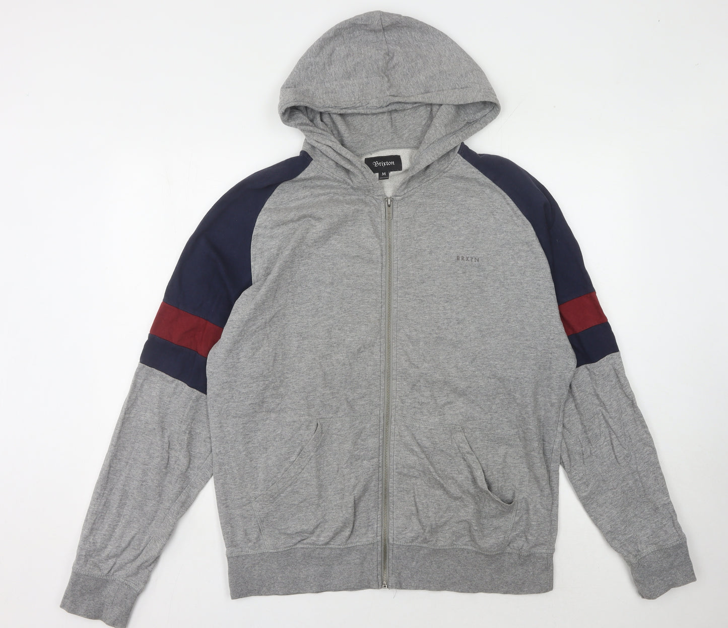 Brixton Men's Grey Full Zip Hoodie M