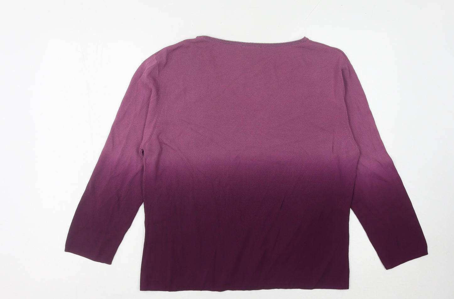 Roman Originals Women's Purple Beaded Pullover Jumper L