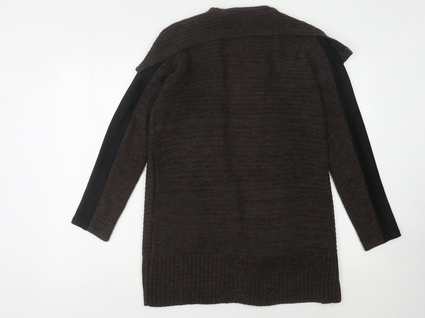 Fransa Women's Brown Open Front Cardigan, Size S, Casual Style