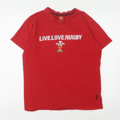 WRU Unisex Red Jersey T-Shirt M Rugby Sports