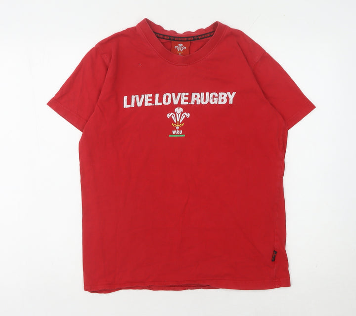 WRU Unisex Red Jersey T-Shirt M Rugby Sports