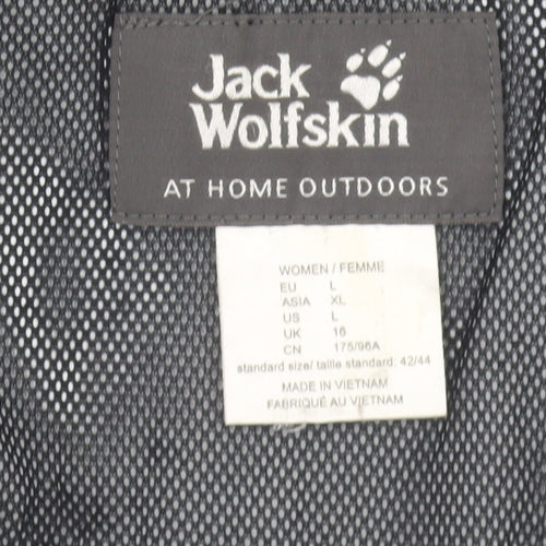 Jack Wolfskin Women's Blue Hooded Rain Coat Size 16