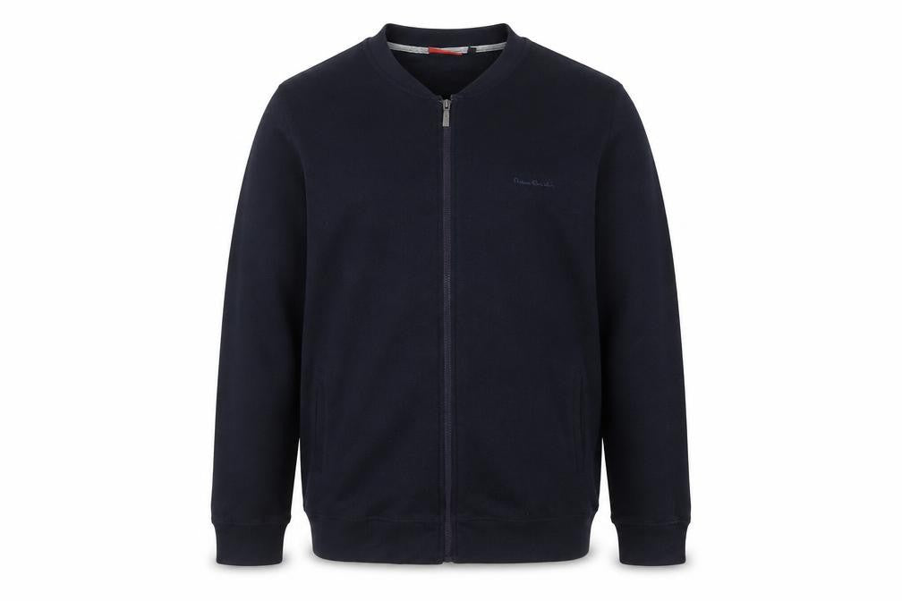 Front view of Pierre Cardin Men's Black Full Zip Jumper XL