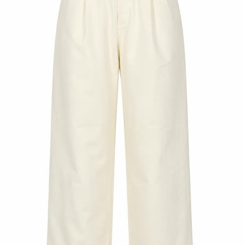 Zara Women Ivory Trousers, Size 8, Wide-Leg, Elegant Style