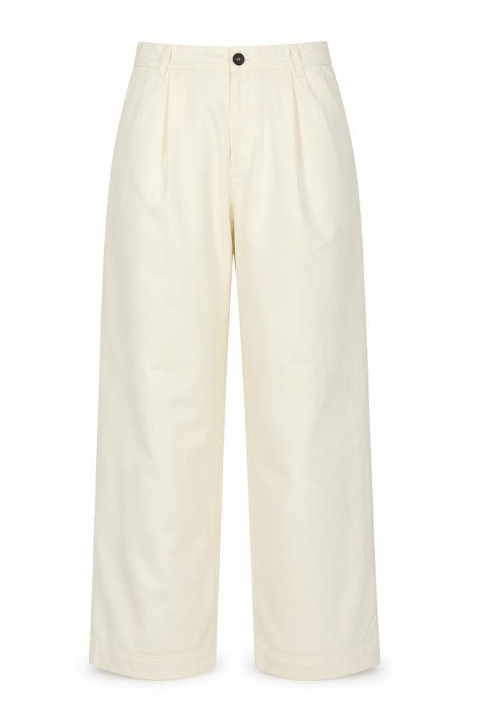 Zara Women Ivory Trousers, Size 8, Wide-Leg, Elegant Style