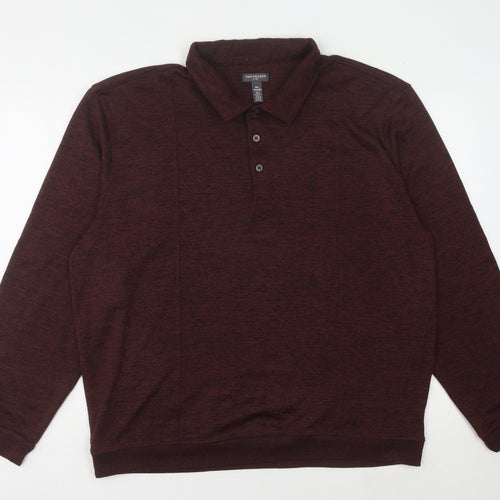 Van Heusen Men's Red 2XL Long Sleeve Polo
