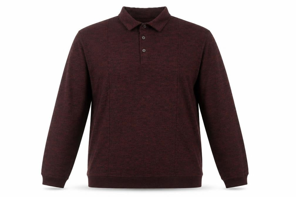 Front view of Van Heusen Men's Red 2XL Long Sleeve Polo