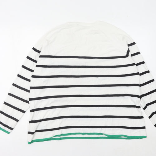 Beloved Woman White Striped Pullover Jumper 2XL