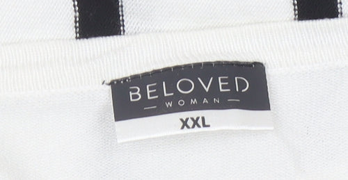 Beloved Woman White Striped Pullover Jumper 2XL