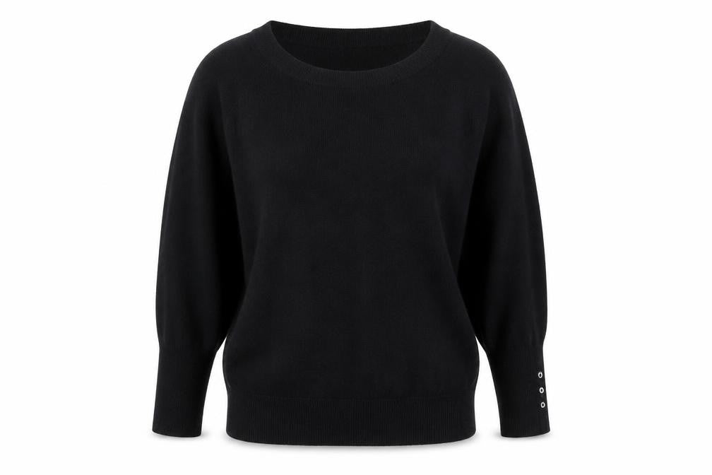 Front view of Mint Velvet Women's Black M Animal Print Pullover