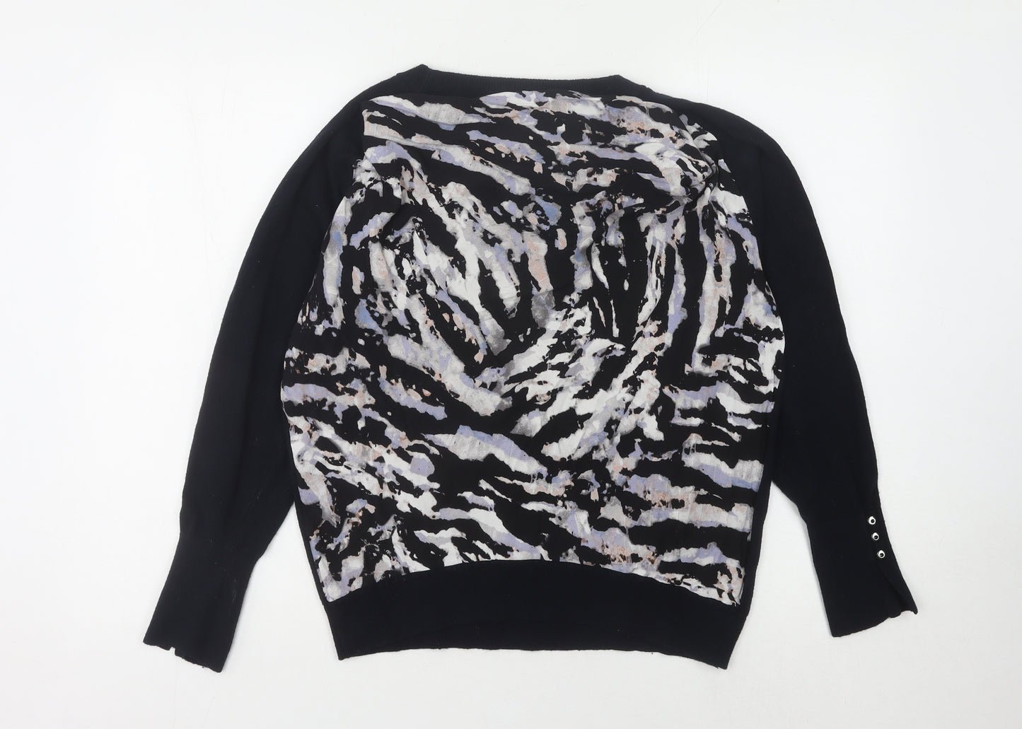 Mint Velvet Women's Black M Animal Print Pullover