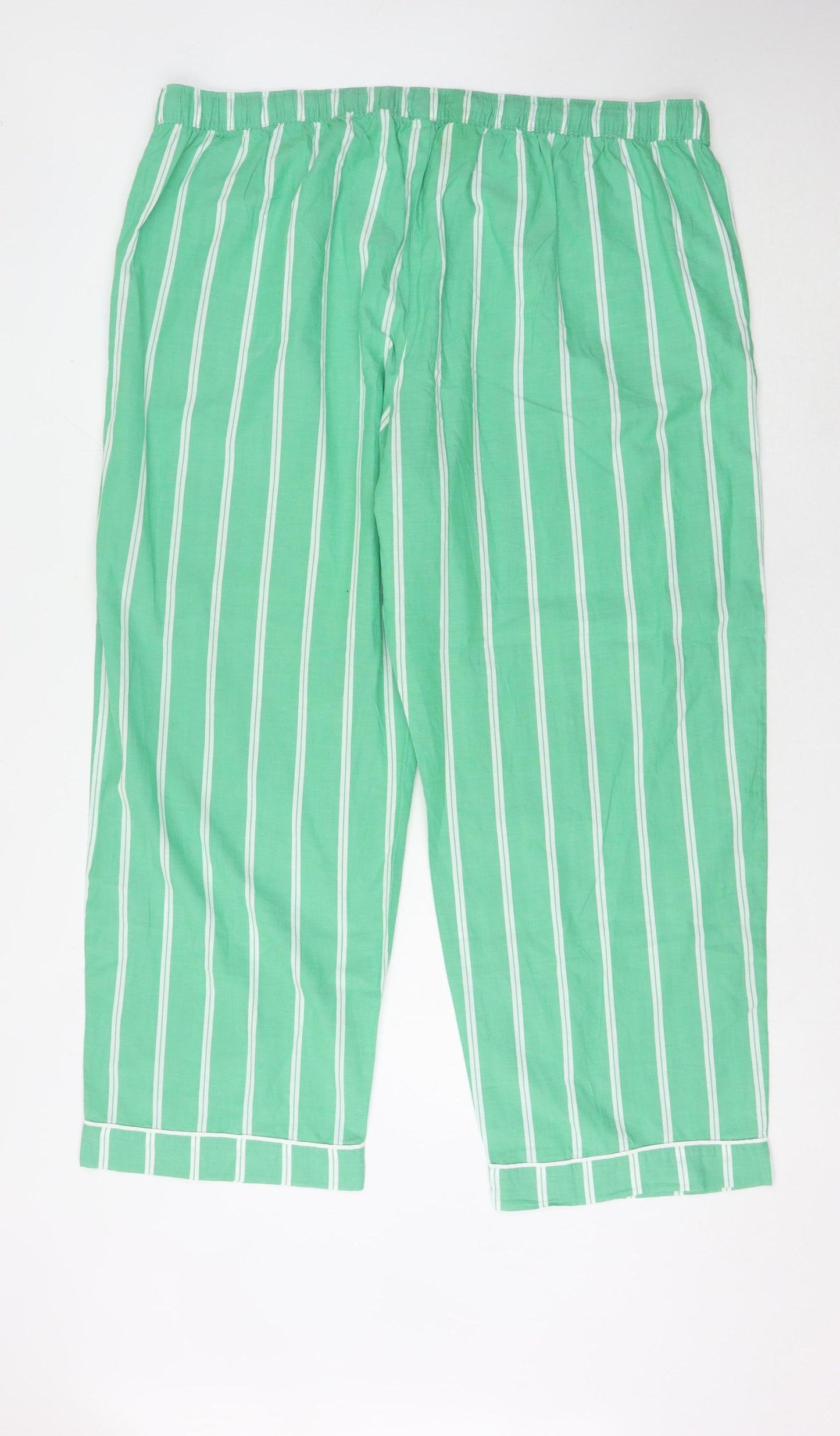 Marks and Spencer Women's Green Striped Lounge Pants Size 22