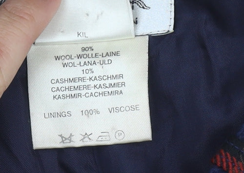 Jaeger Women's Blue Plaid Midi Wool Skirt Size 10