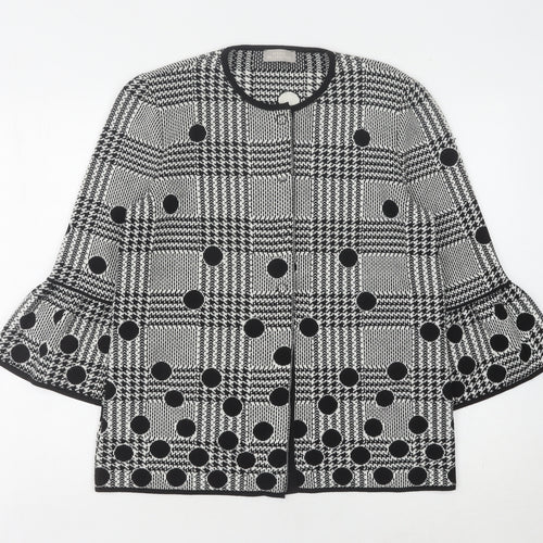 Maria Bellentani Women's Black Check Cardigan L