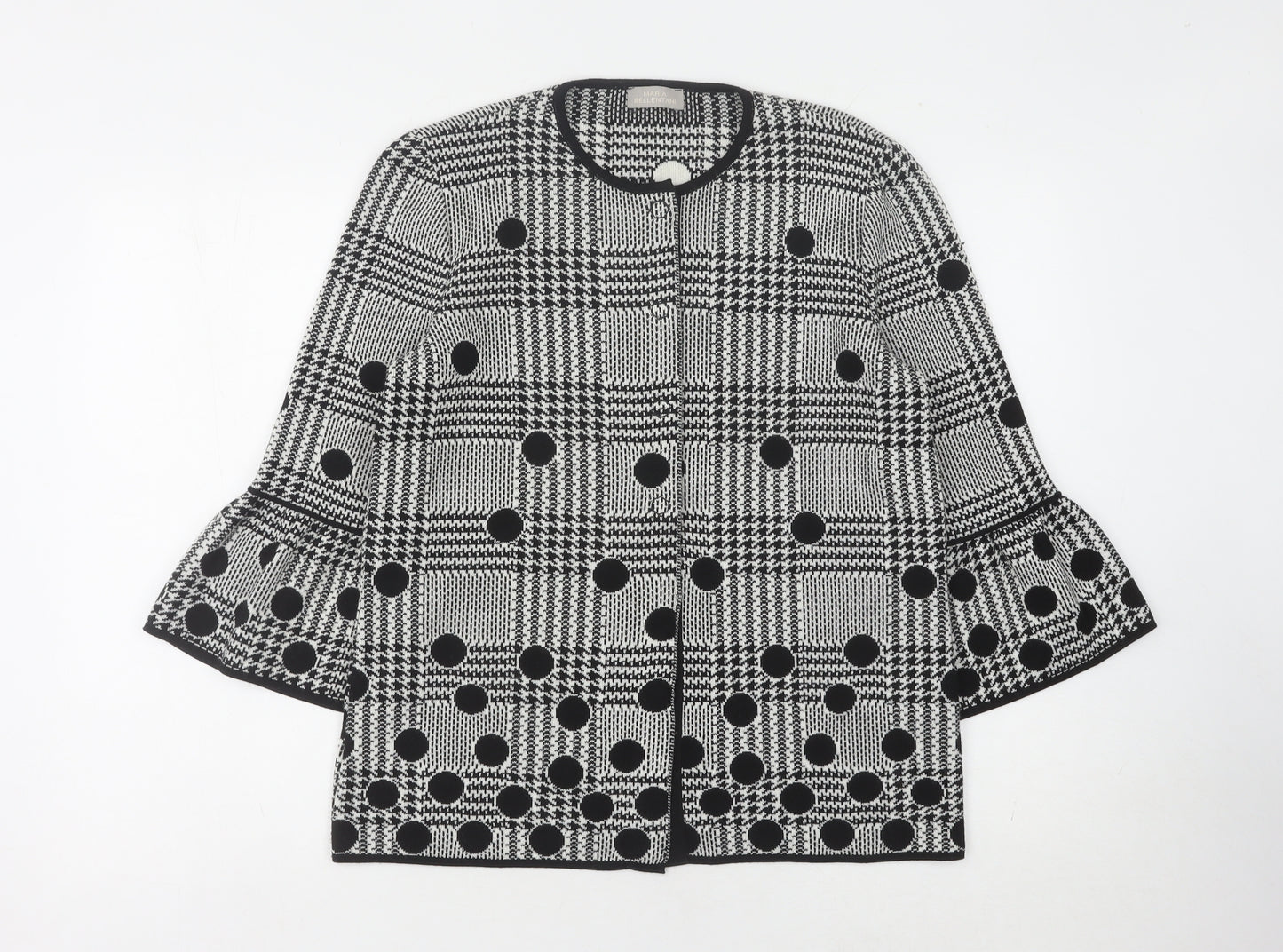 Maria Bellentani Women's Black Check Cardigan L