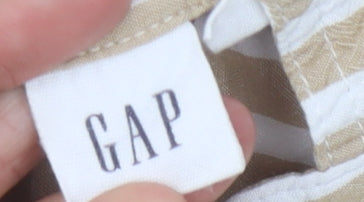 Gap Women's Beige Striped Button-Up Shirt XS