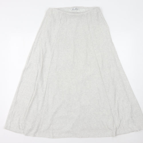 Zara Women's White Skirt Size 12 Polyester Cotton