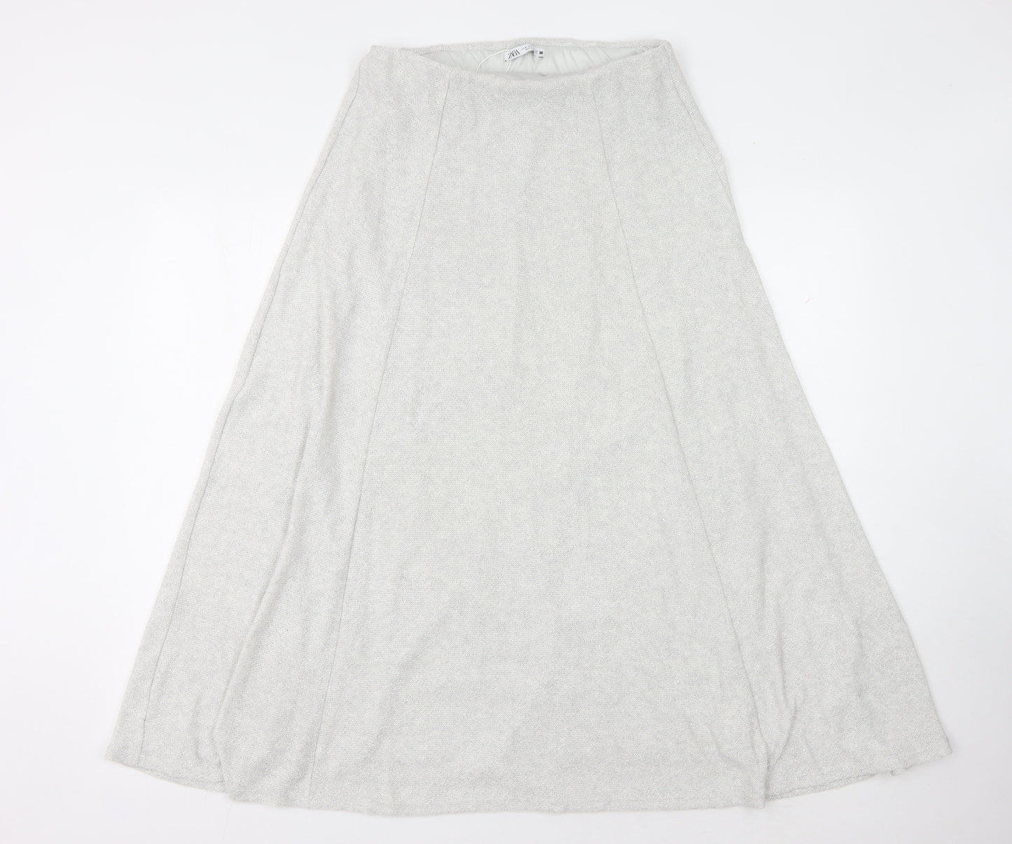 Zara Women's White Skirt Size 12 Polyester Cotton
