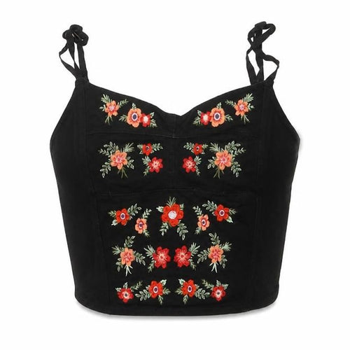 New Look Women’s Black Embroidered Camisole Tank - Size 8
