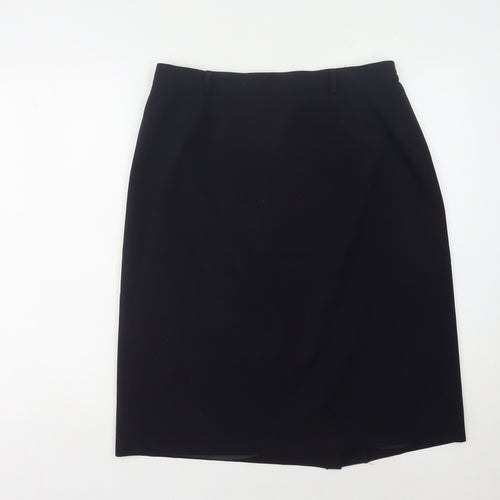 Viyella Petite Black Wool Blend Women's Pencil Skirt