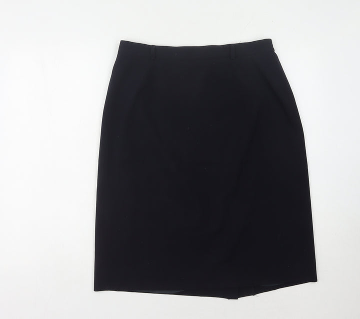 Viyella Petite Black Wool Blend Women's Pencil Skirt
