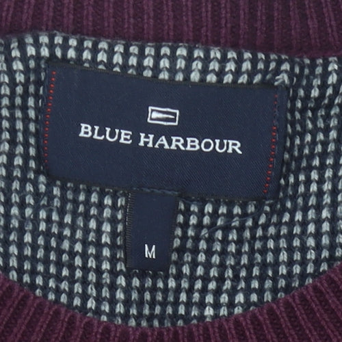 Blue Harbour Men's Purple Cotton Pullover Jumper M