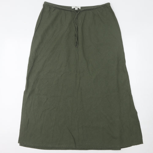 Marks and Spencer Women's Green Linen Skirt, Size 14
