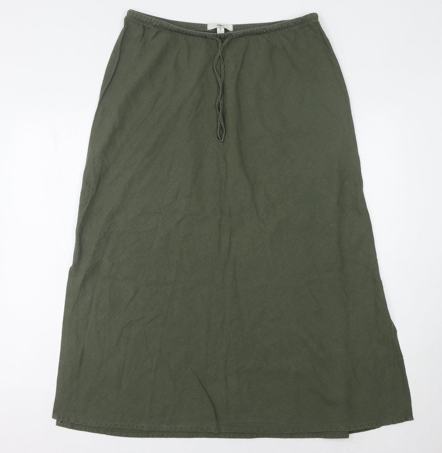 Marks and Spencer Women's Green Linen Skirt, Size 14