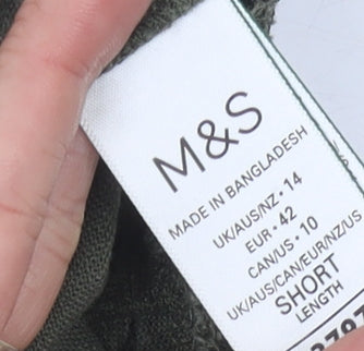 Marks and Spencer Women's Green Linen Skirt, Size 14