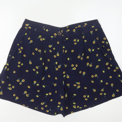 Joules Women’s Blue Floral Shorts, Size 12, Casual Summer Wear