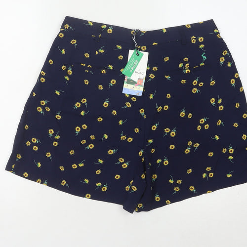 Joules Women’s Blue Floral Shorts, Size 12, Casual Summer Wear