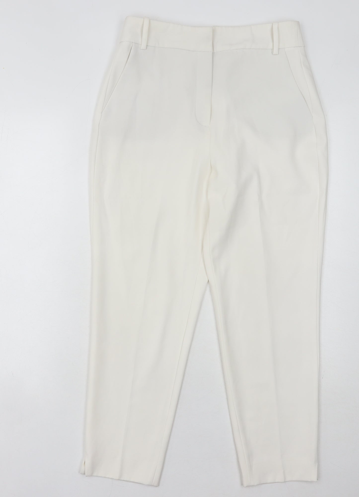 Zara Basic Women's White Straight Leg Trousers M