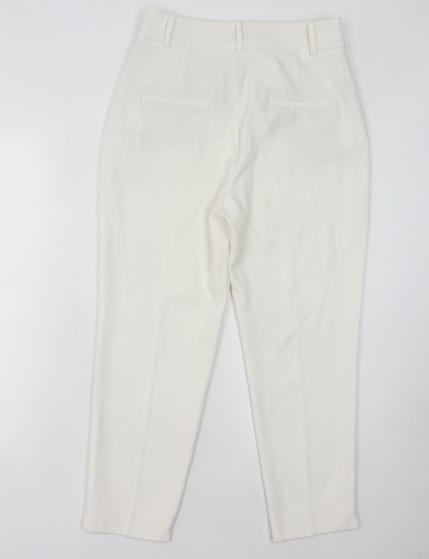 Zara Basic Women's White Straight Leg Trousers M