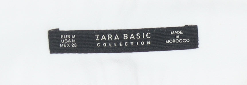 Zara Basic Women's White Straight Leg Trousers M
