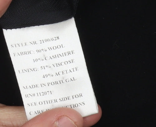 Jigsaw Women's Black Wool Cashmere Overcoat Size 14