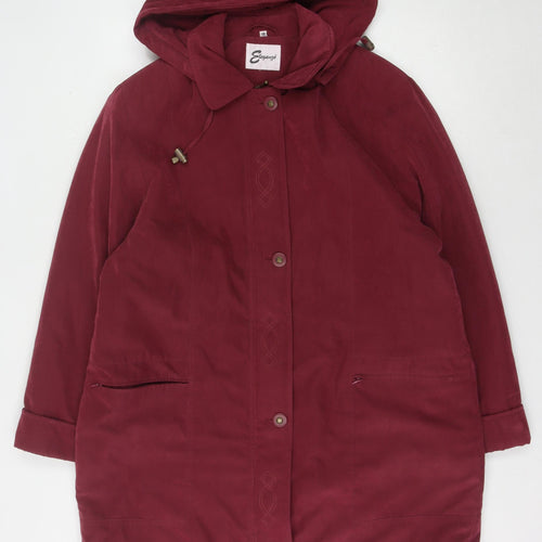 Eleganze Women's Red Parka Coat Size 18